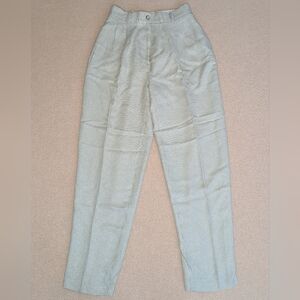 Vintage Casual Corner Petite High Rise Green Gingham Slacks Pants